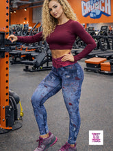 Load image into Gallery viewer, Legging Jeans Bacterias Red Pretina Glitter
