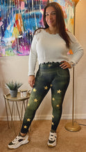 Load image into Gallery viewer, Legging Jeans Style Green Star
