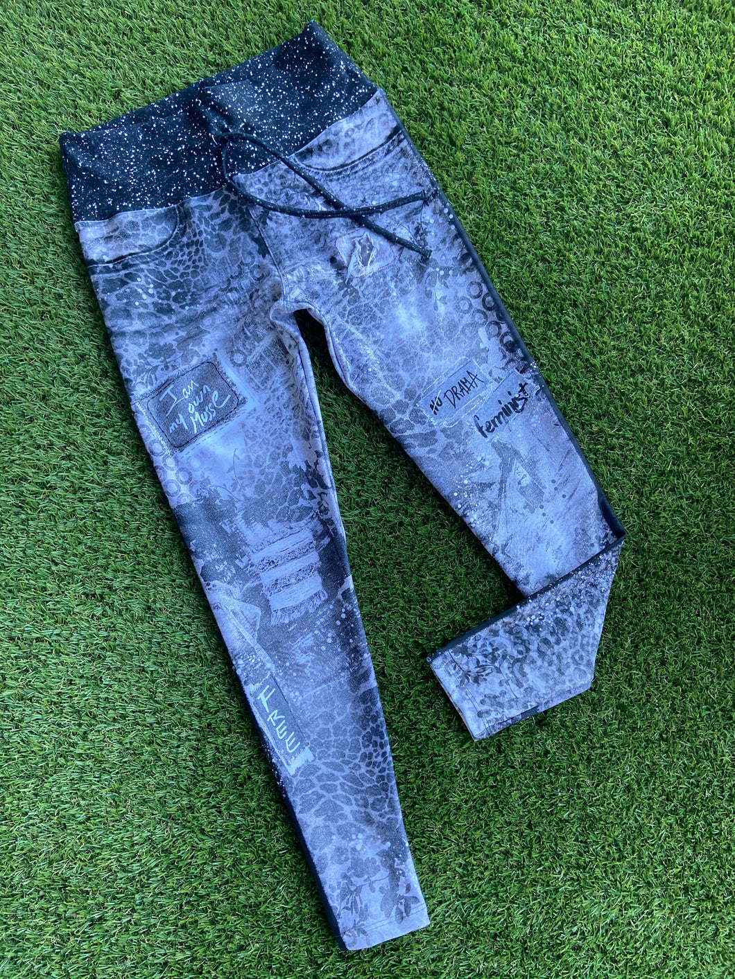 Black Denim Pretina Leggings