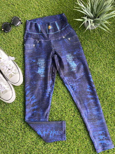 Denim Legging Snake Dark Blue