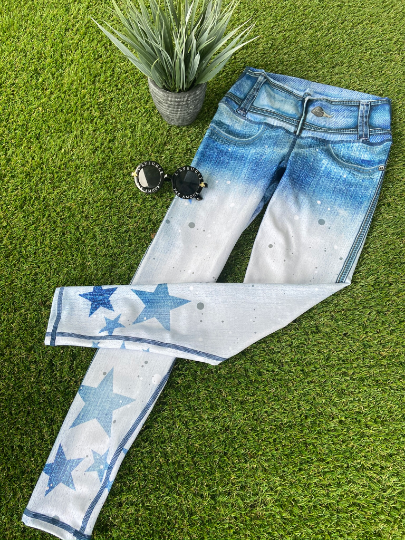 Legging Jeans Star White