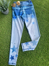 Load image into Gallery viewer, Legging Jeans Star White
